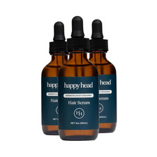 (3-Pack) Happy Head Hair Regrowth Serum - Leave In Scalp & Hair Treatment Drops