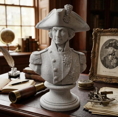 Lord Horatio Nelson Statue - Naval Commander Bust for Executive Desk - Gift