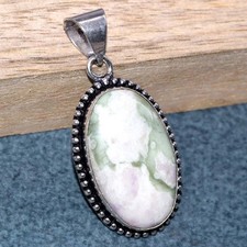 Peace Jade 925 Silver Plated Pendant 1.7