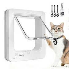 Smart Cat Door With 3 RFID Sensor Collars, Remote Control, Four Way Locking