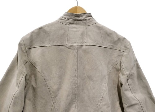 NWT CHICOS Beige Genuine SUEDE LEATHER Women MOTO Lined w Pockets Jacket size 3 - Picture 4 of 7