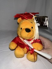 Disney Winnie the Pooh Graduation Plush Red Cap Gown Diploma Hang Tag 6