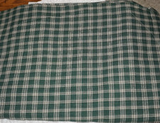 1yd x 42", Unbranded, "Green Ecru Plaid", Cotton Sewing Fabric