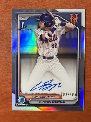 Carson Benge 2024 Bowman Draft Chrome 1st Auto /499 Refractor
