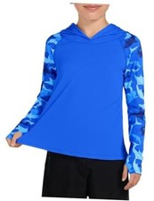 Boys Rash Guard Long Sleeve Hooded Swim Shirt Kids UPF 50 Sun 11-12 Years Navy