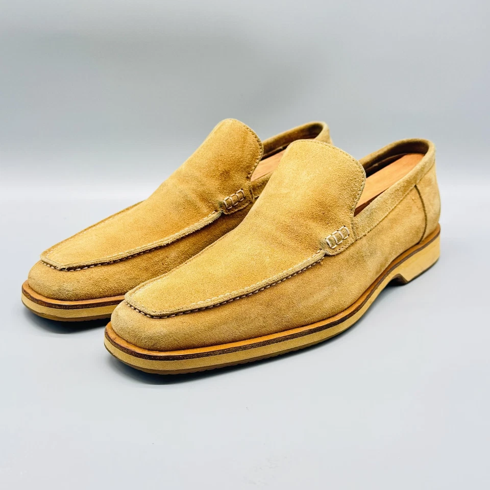 Ermenegildo Zegna Zapatos Para Hombres 8.5 Marrón Gamuza Mocasines Sin Cordones Informales Cómodos Foto 2 de 4