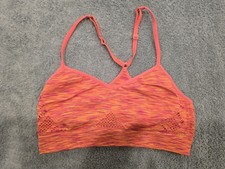Victoria's Secret PINK Sports Bra Small Unlined Orange Racerback S
