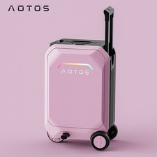   20'' Smart Rideable Suitcase 31L Electric Luggage Scooter For Travel APP Pink
