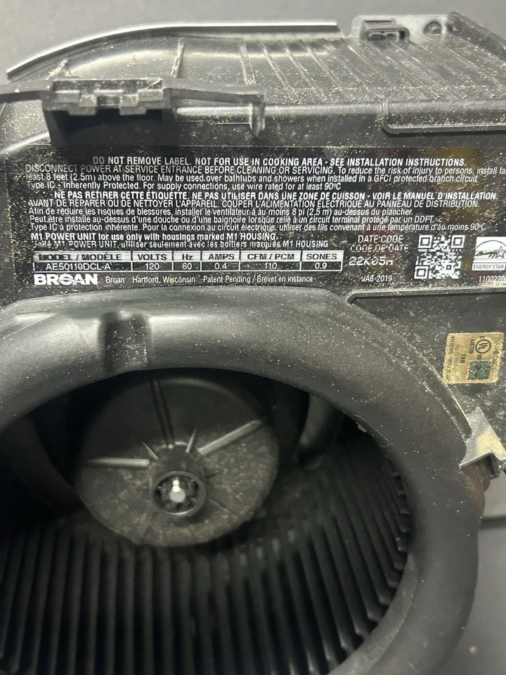 Broan Ventilation Fan AE50110DCL Bathroom Fan - Image 3 of 4
