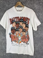 Vintage Baltimore Orioles T-Shirt Mens Medium Bomb Squad Caricature 90s Cartoon