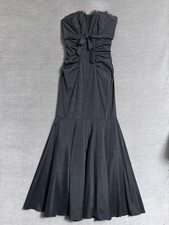 Vestido Cache Vintage 4 Negro Sin Tirantes Sirena Maxi Lazo Formal Vestido de Noche y2k