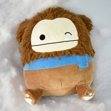 Squishmallows Benny The Bigfoot Winking With Blue Scarf 12 Inch Stuff Plush BNWT