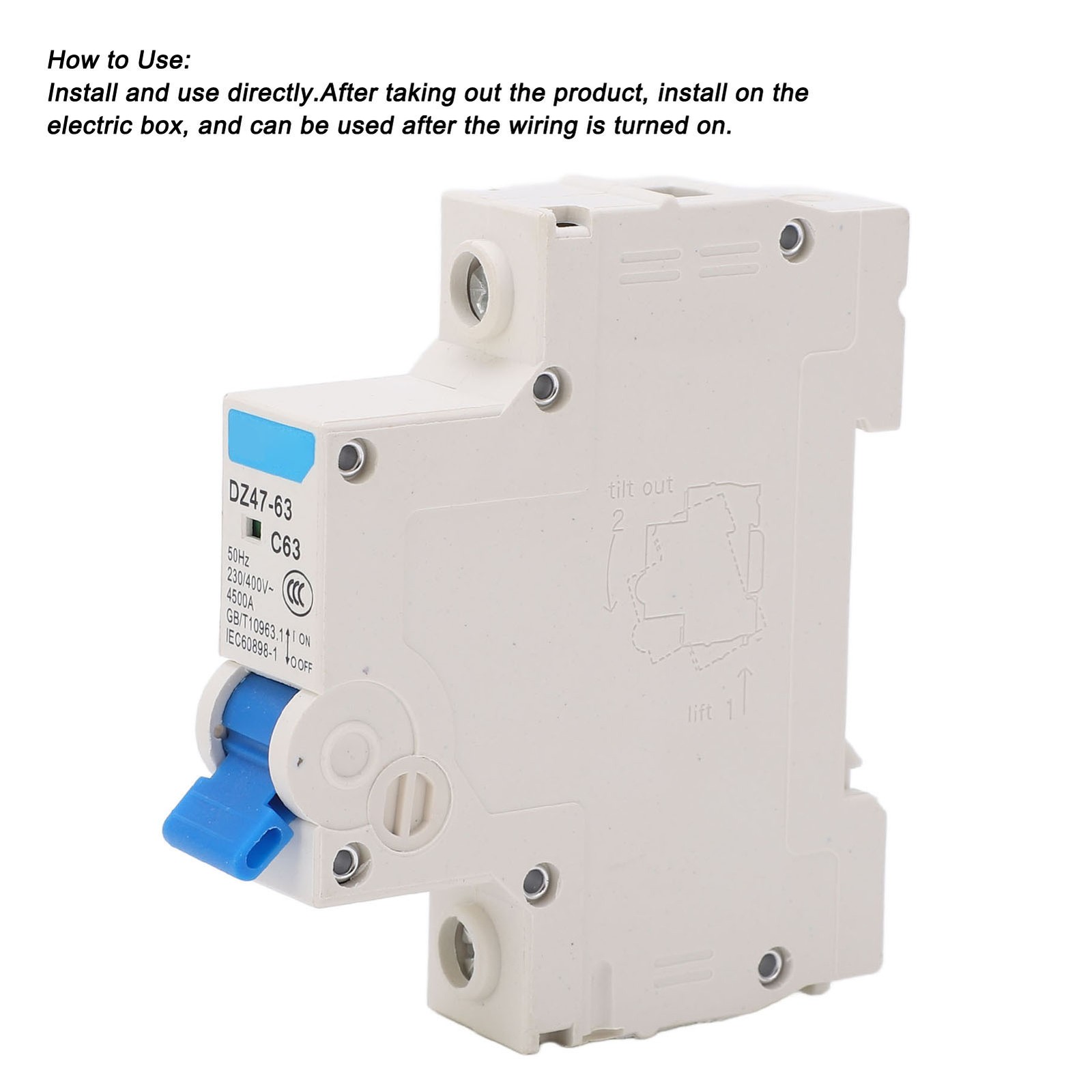 63A Miniature Circuit Breaker With 4500A Breaking Capacity For Office And Reside