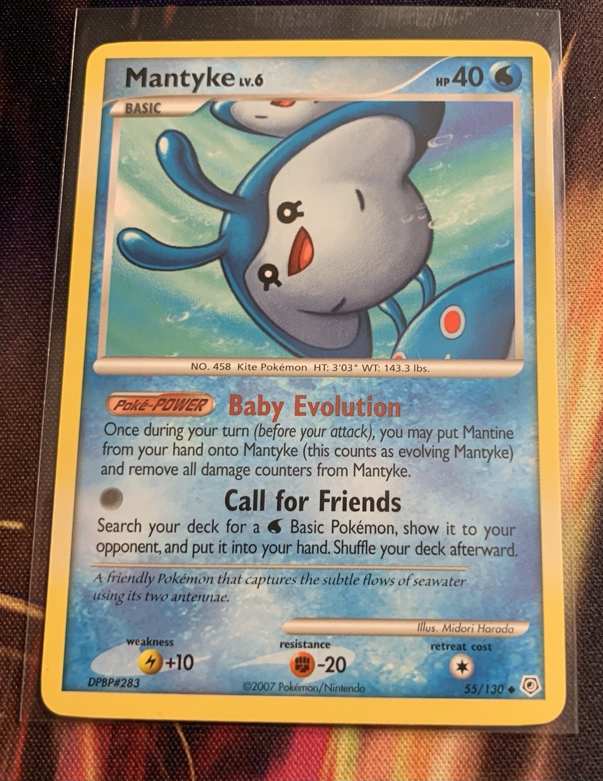 Pokemon TCG Mantyke 2007 Diamond & Pearl 55/130 Regular NM