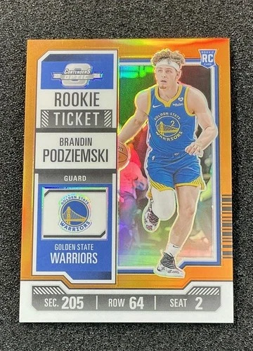 2023-24 Panini Contenders Optic - Rookies Brandin Podziemski #3 Orange Prizm /49