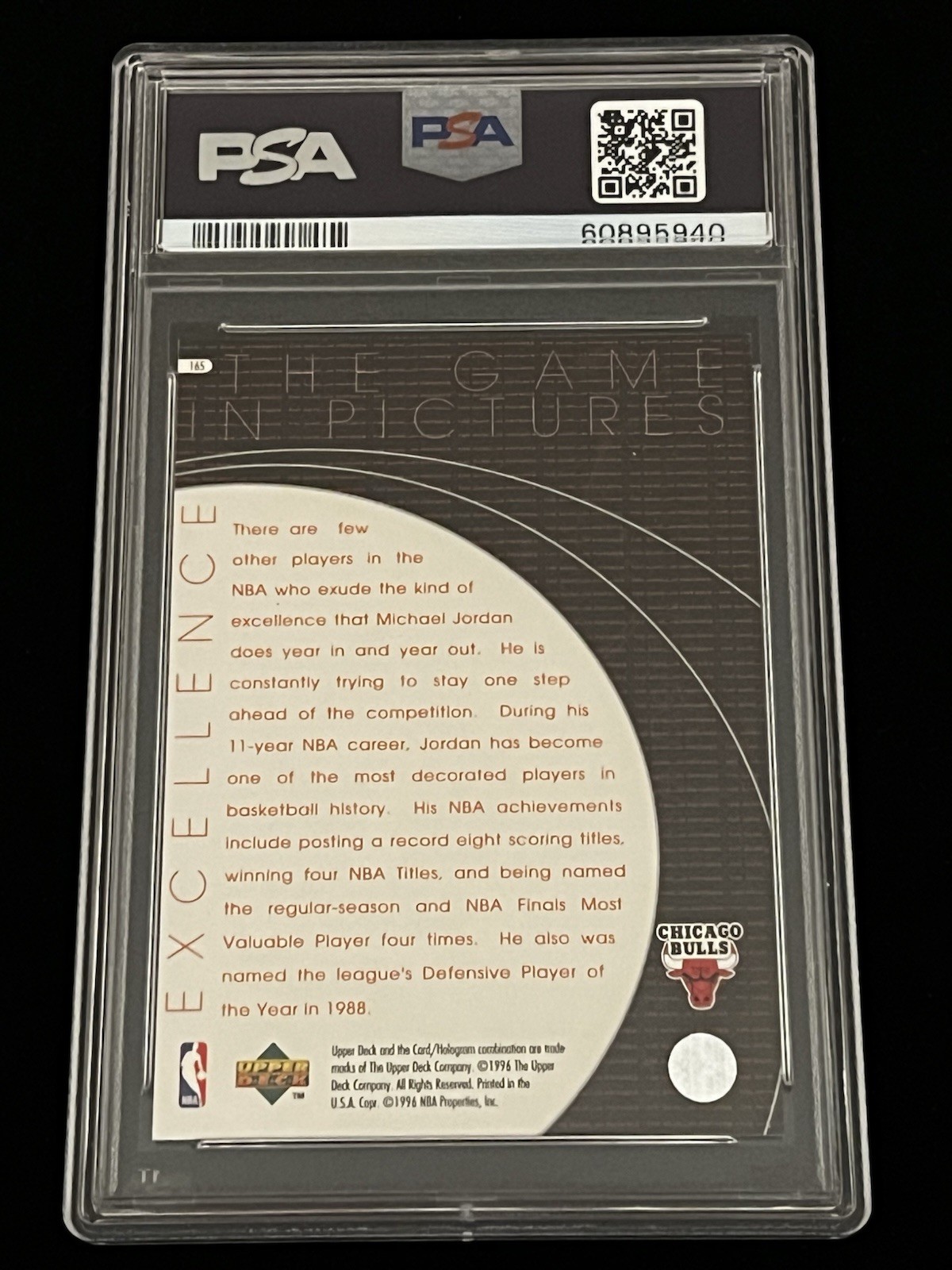 1996-97 1996 UPPER DECK MICHAEL JORDAN #135 PSA 8 NM-MT 🐐 HOF CHICAGO BULLS view 2