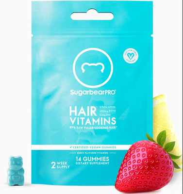 SugarBearPro Hair Vitamin Gummy 14 Day Supply Extra Strength Biotin 6000mcg