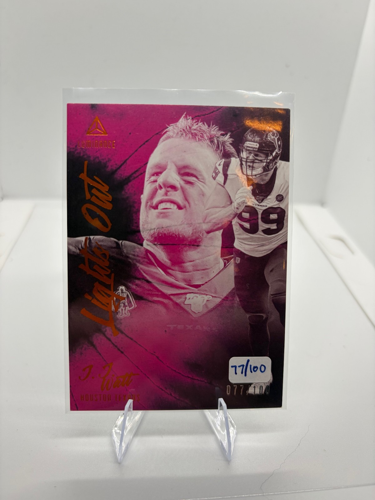2020 Panini Luminance #LO5 J.J. Watt Lights Out Orange #/100
