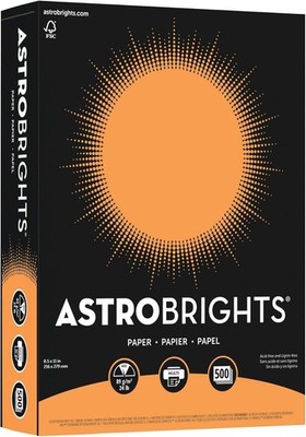 Astrobrights 24lb Cosmic Orange Colored Paper 500 Sheets Durable Print Copy P...