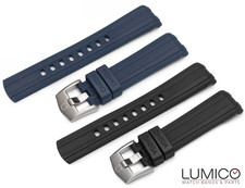 For 20mm 22mm OMEGA SeaMaster Diver 300m Rubber Strap Watch Band Buckle
