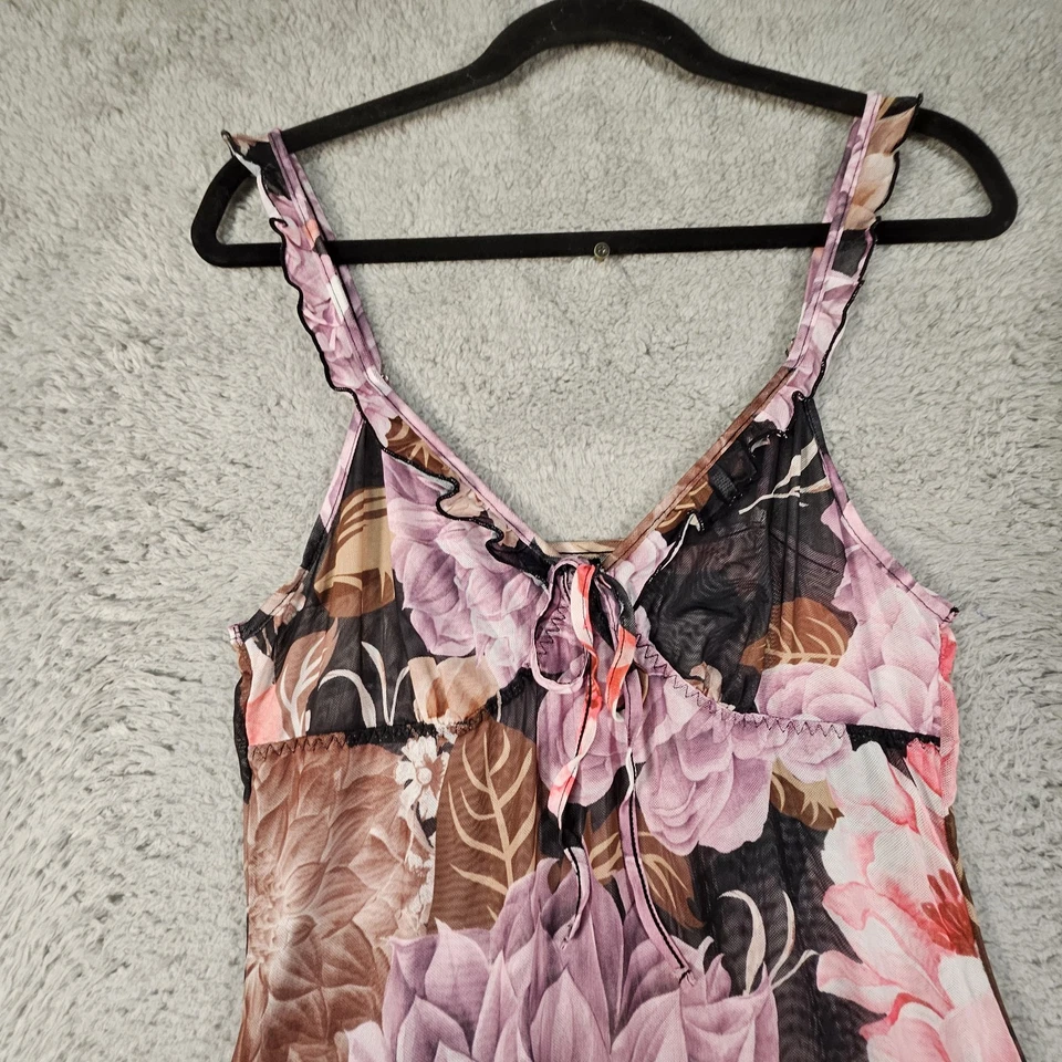 Vestido Babydoll Slip Tamanho XL Transparente Y2K Fada Floral Coquete Macio Menina Whimsigoth - Imagem 3 de 4