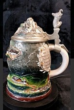 Zugspitze Humpen Bierkrug Figurenkrug 0,5L Steinkrug Martin Pauson Antik