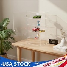 5-Tier Acrylic Display Case Large Capacity Clear Countertop Showcase with Lock
