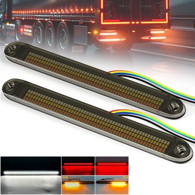 2x 16inch 3-Color Truck Trailer Light Bar 162 LED Stop Turn Tail Brake Lights