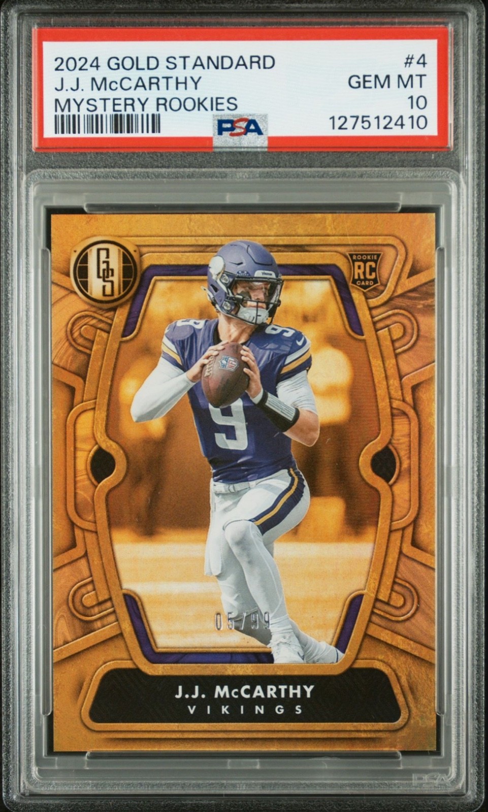 JJ McCarthy Panini Gold Standard Mystery Rookies #4 Base