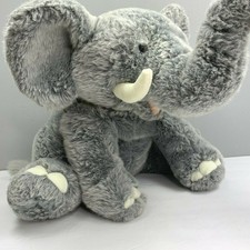 Toys R Us Elephant Plush Stuffed Animal Animal Alley 2000 Gray Tusks Large 16 in