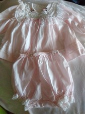 VINTAGE BRYAN BABY GIRL PINK LACE 2-PIECE NEWBORN 0-3 MONTHS NWT