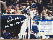 LEE MAZZILLI  NEW YORK METS 86 WS CHAMPS PSA AUTHENTICATED  ACTION SIGNED 8x10