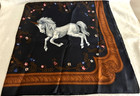Vintage (1990) Avon Navy Blue Magical Unicorn Scarf Created in Italy 31" x 31" — photo 1