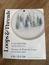 Complete Cross Stitch Kit Watercolour Trees