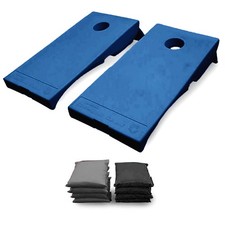 Driveway Games All Weather Indoor/Outdoor Cornhole Board Set, Blue Open Box 