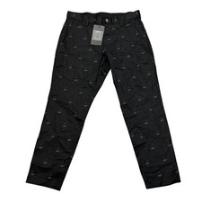 Fabletics Mens High Side Chino Golf Pants Black Flag Print 31x30 NWT