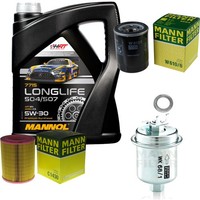 MANN-FILTER Inspektionspaket Mannol 5L Longlife 5W-30 FüR Honda CR-V II 2.0