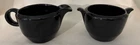 Frankoma Pottery Black Onyx Open Sugar and Creamer Set (L103)