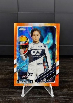 2021 Topps Chrome Saphire F1 Yuki Tsunoda Orange Wave /25 #173 RC Rookie 