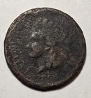 1866 Indian Head Cent 1c Penny, Good AG Details, Env Damage - Exact Coin Shown
