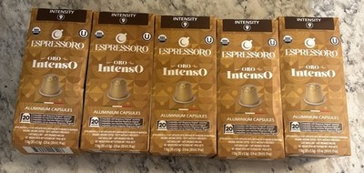 100 Capsules Espressoro Oro Intenso Intensity 9 Pack of 5 Dark Roast Italian