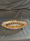Vintage amber Hofbauer diamond cut dish — photo 1