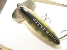 EARLY Musky Jitterbug 2-hook old wood fishing lure