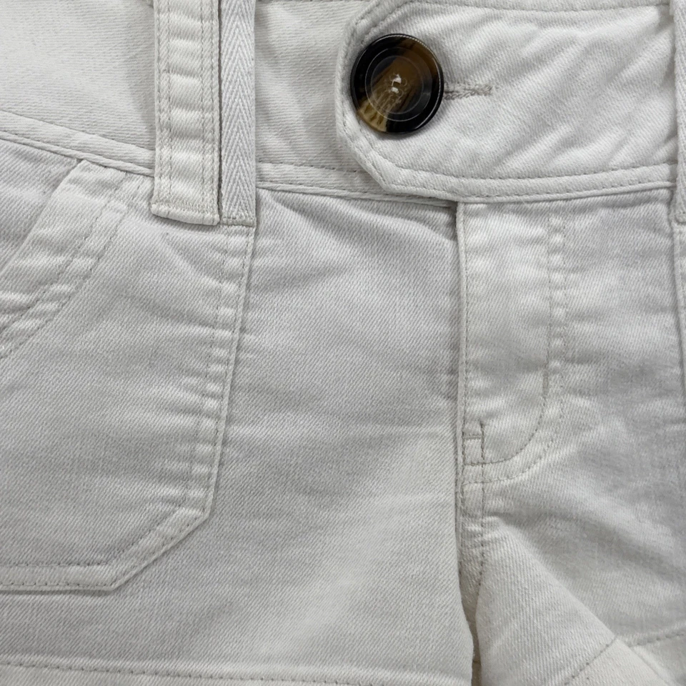 No Boundaries Mini Shorts Cream Big Button Belt Loop Size 9 - Image 2 of 4