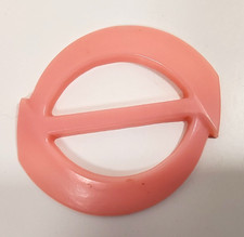 Vintage Pink Plastic Circular Scarf Slide or Belt Slide
