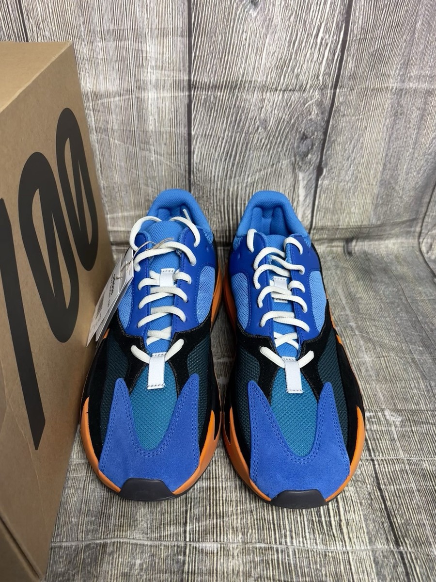 yeezys blue and orange