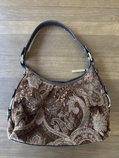 Borsa a tracolla piccola vintage Tommy Hilfiger marrone paisley arazzo
