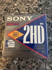 NEW SEALED Sony 2HD Floppy Diskettes IBM Formatted 1.44 MB 3.5 Inch, 10 Pack