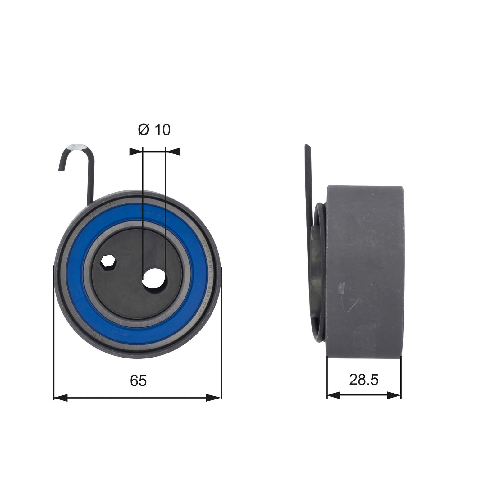 GATES T43144 Tensioner Pulley, timing belt for CHEVROLET,HONDA,OPEL,VAUXHALL