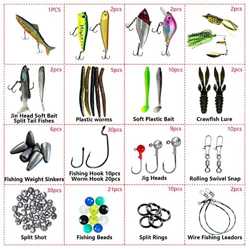 Fishing Lures Kit - Crankbaits, Topwater Lures, Spinnerbaits, Jigs & Tackle Box - Image 3